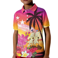 Curacao Football Custom Kid Polo Shirt Come On La Familia Azul