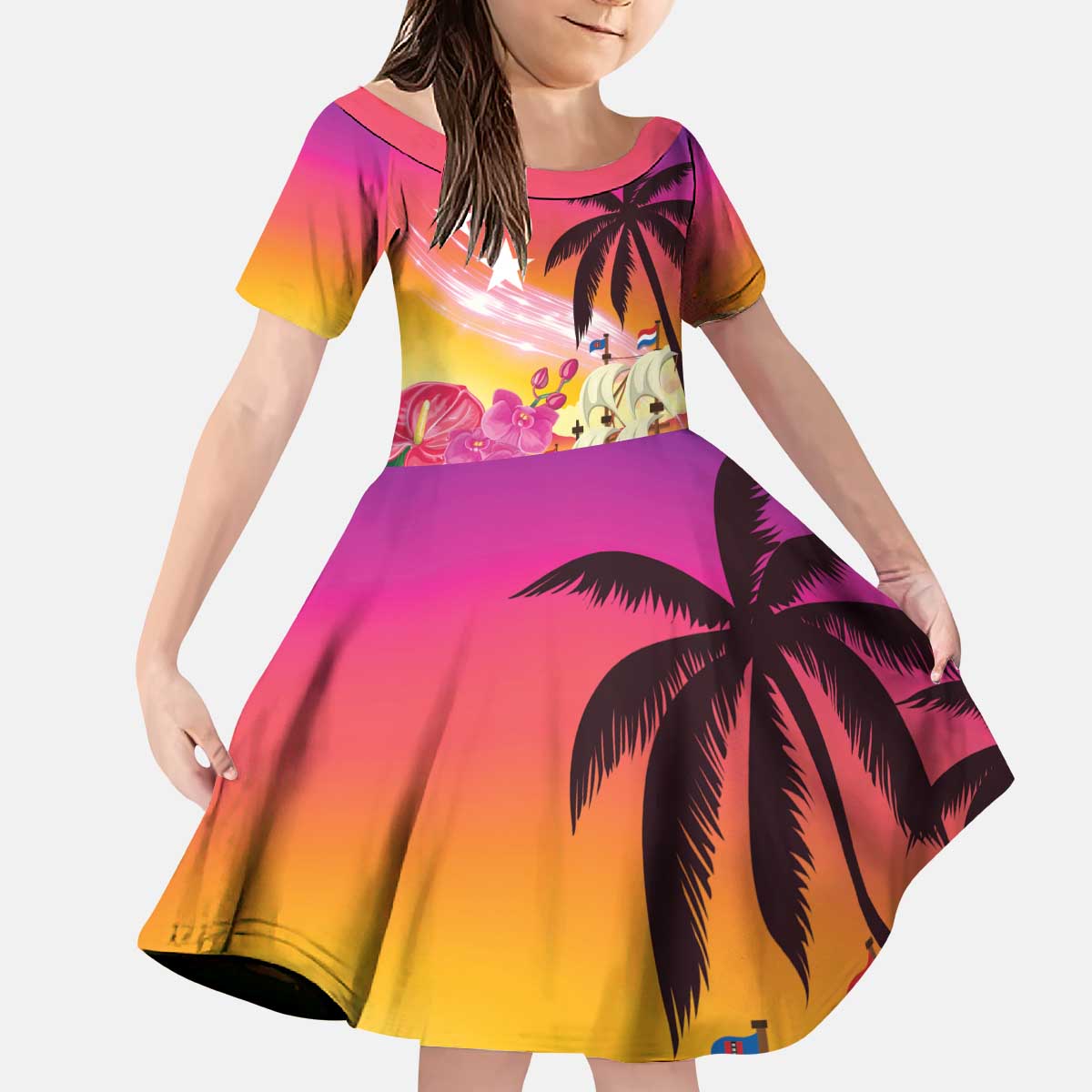 Curacao Football Custom Kid Short Sleeve Dress Come On La Familia Azul