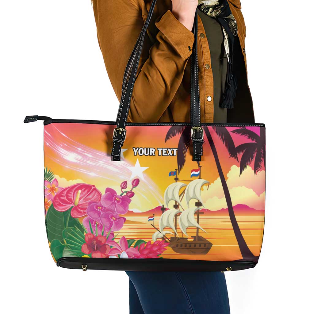 Curacao Football Custom Leather Tote Bag Come On La Familia Azul