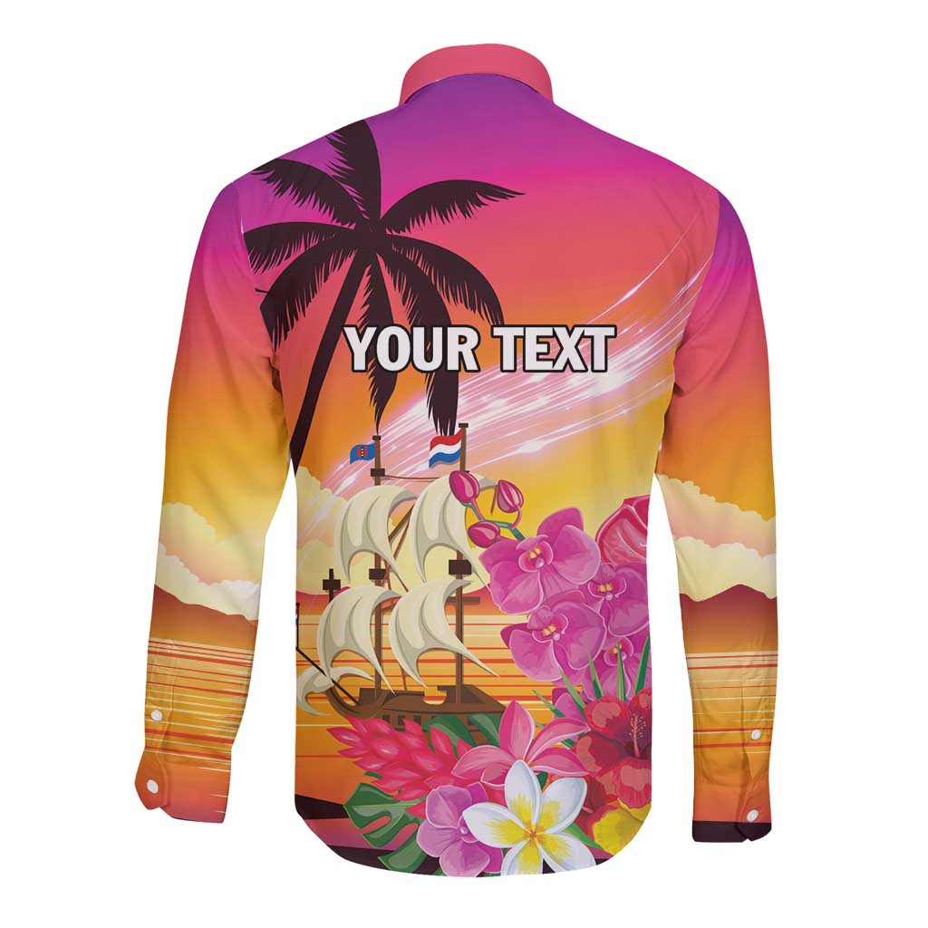 Curacao Football Custom Long Sleeve Button Shirt Come On La Familia Azul