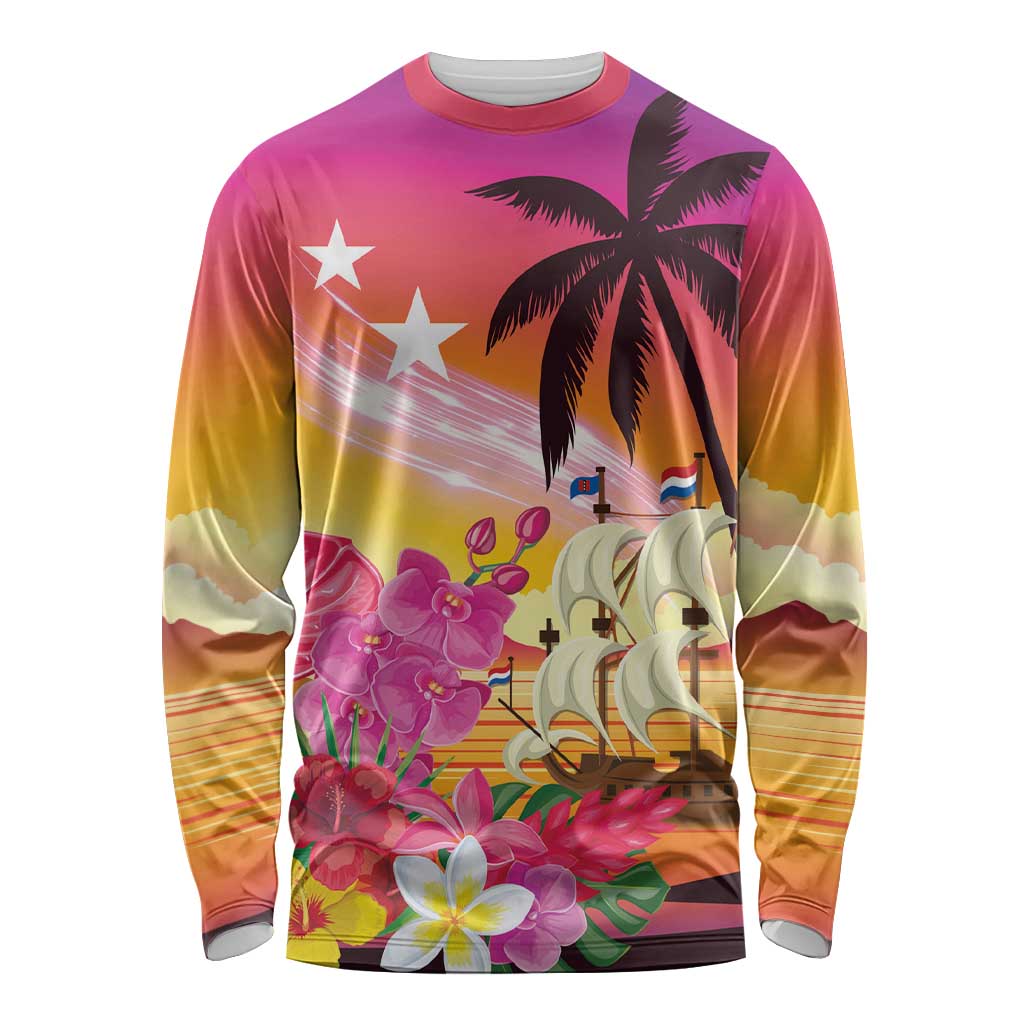 Curacao Football Custom Long Sleeve Shirt Come On La Familia Azul