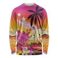 Curacao Football Custom Long Sleeve Shirt Come On La Familia Azul