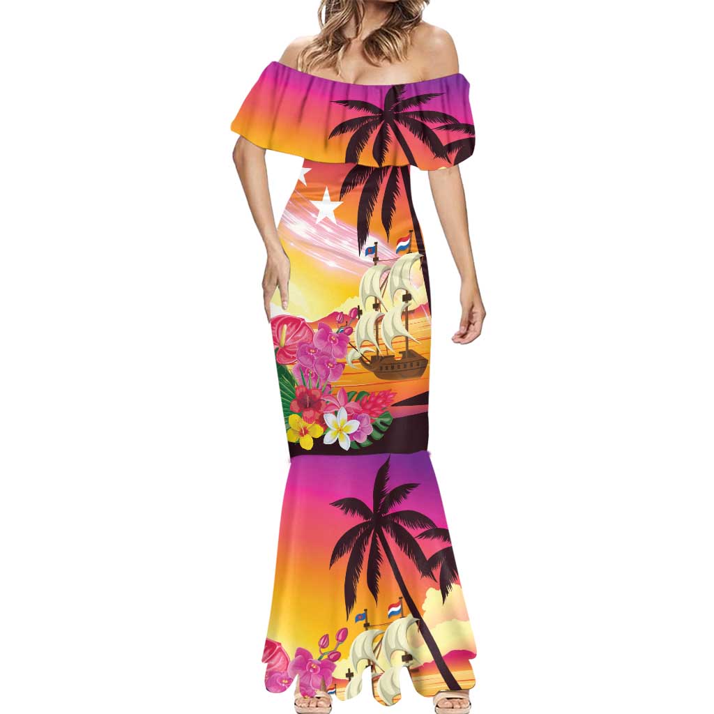 Curacao Football Custom Mermaid Dress Come On La Familia Azul