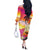 Curacao Football Custom Off The Shoulder Long Sleeve Dress Come On La Familia Azul