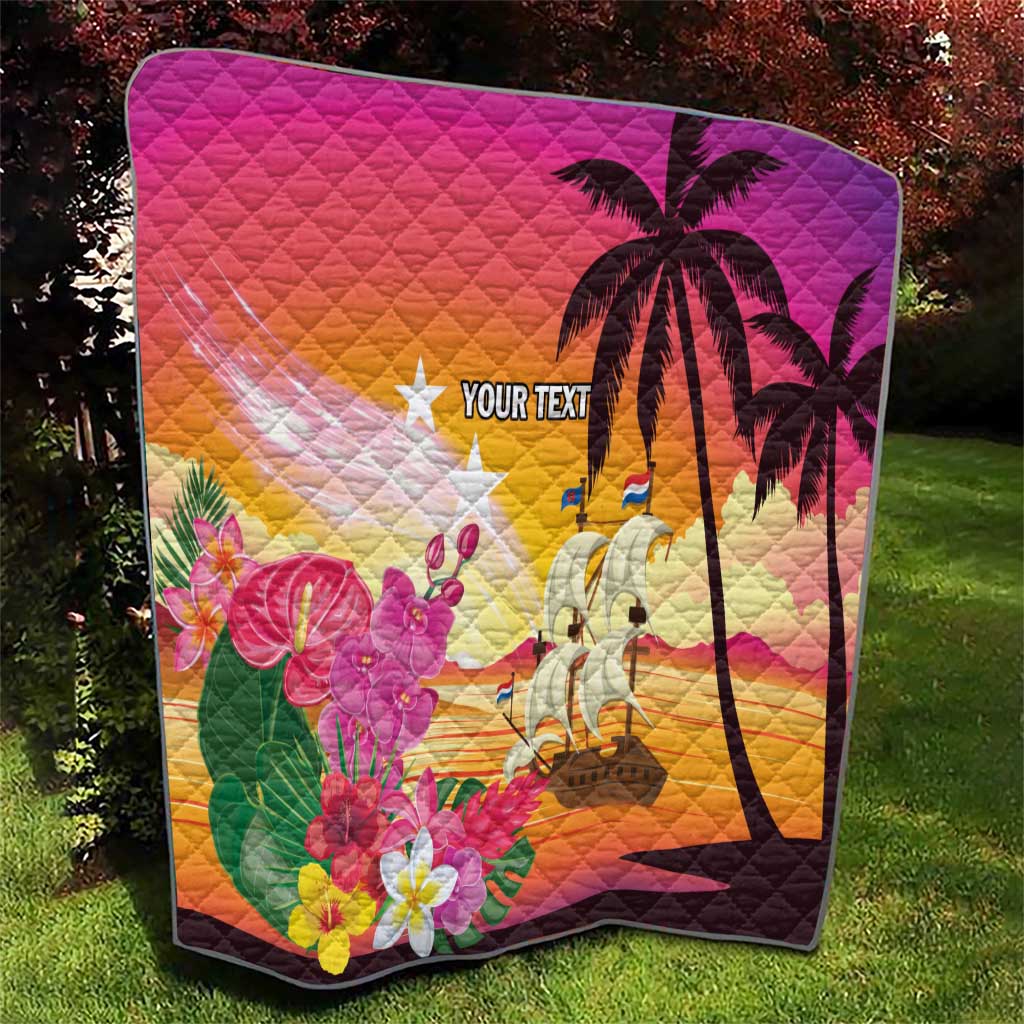 Curacao Football Custom Quilt Come On La Familia Azul