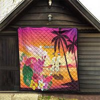 Curacao Football Custom Quilt Come On La Familia Azul