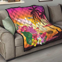 Curacao Football Custom Quilt Come On La Familia Azul