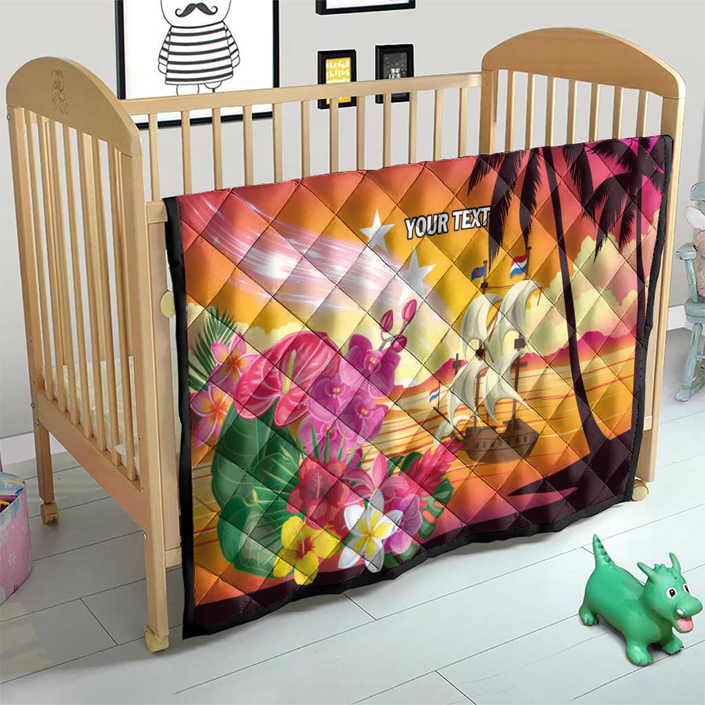 Curacao Football Custom Quilt Come On La Familia Azul