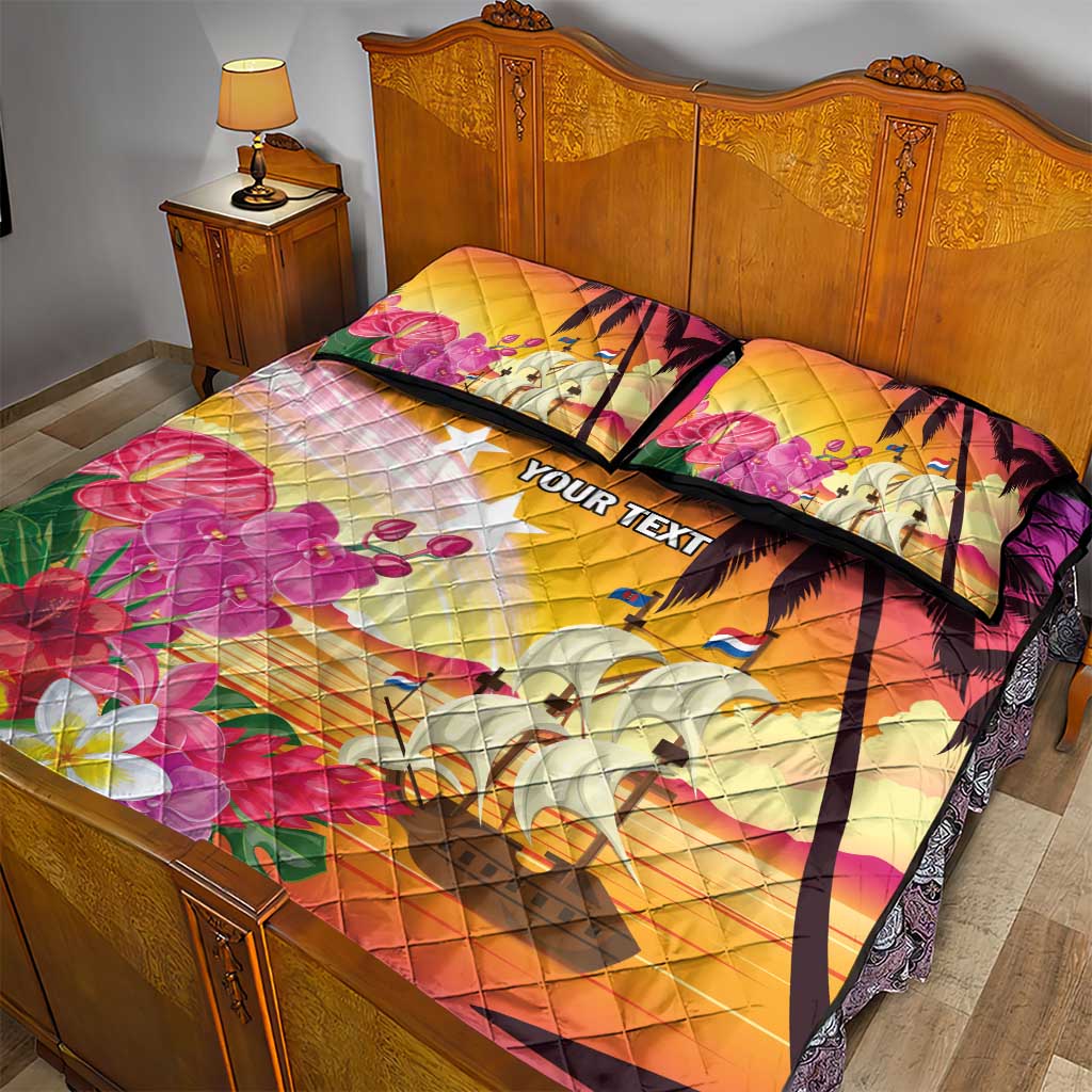 Curacao Football Custom Quilt Bed Set Come On La Familia Azul