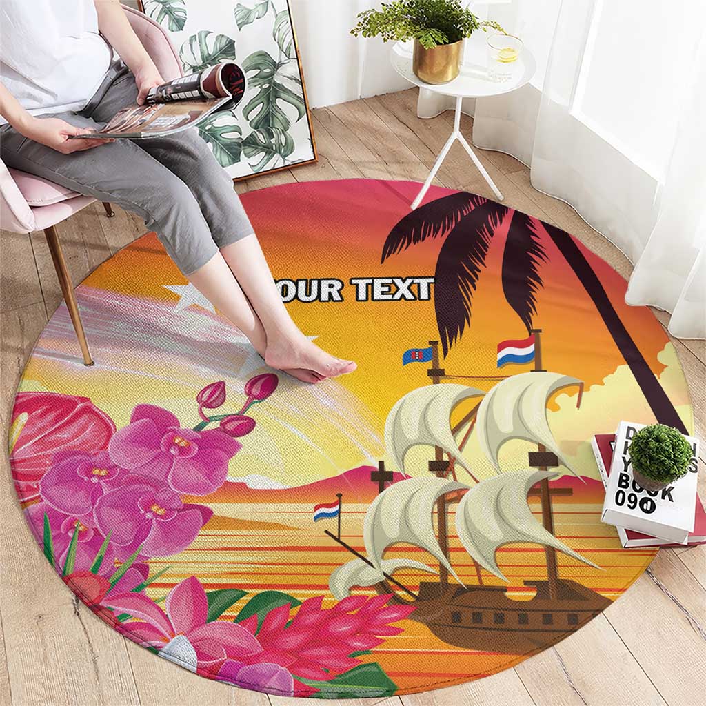 Curacao Football Custom Round Carpet Come On La Familia Azul