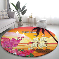 Curacao Football Custom Round Carpet Come On La Familia Azul