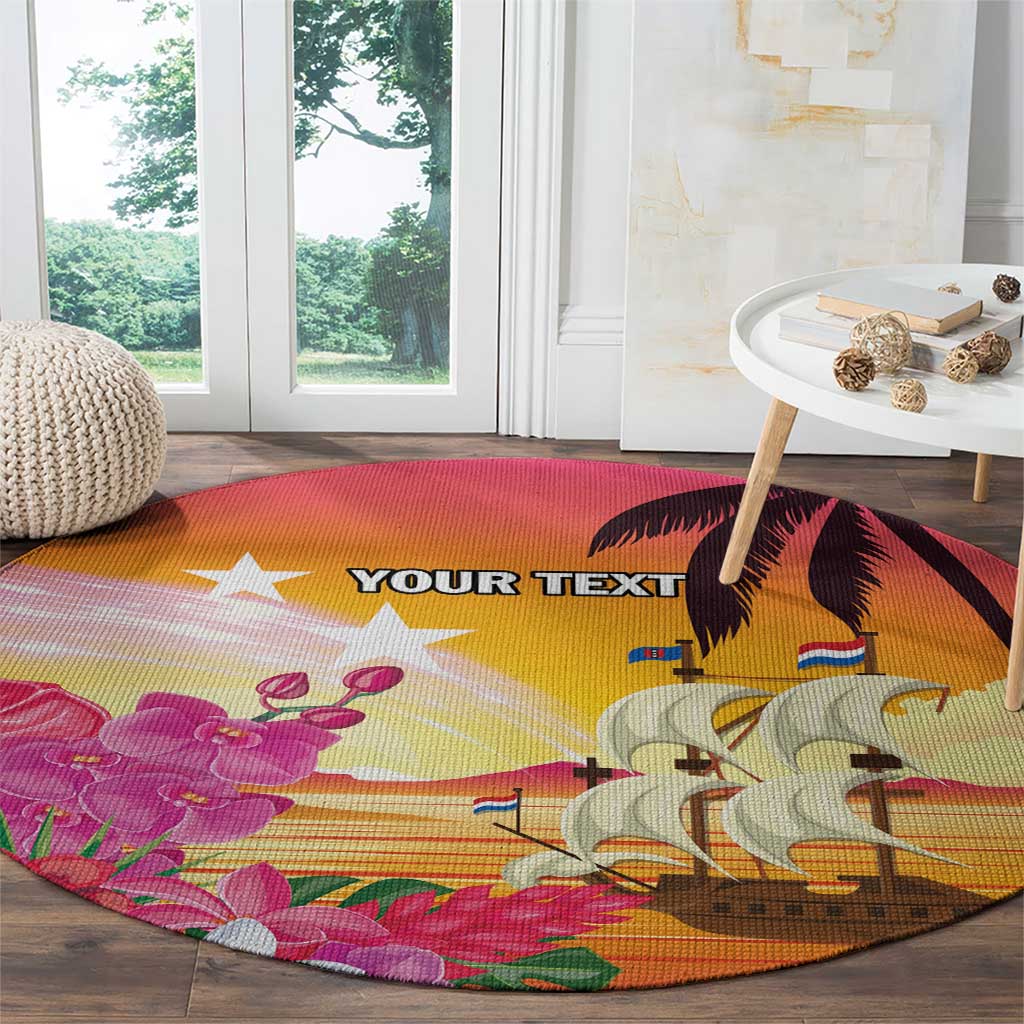 Curacao Football Custom Round Carpet Come On La Familia Azul