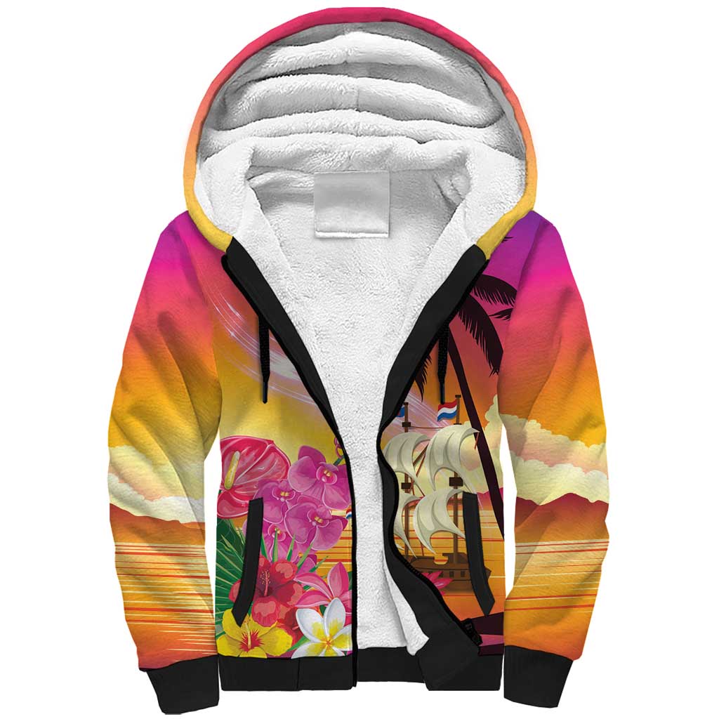 Curacao Football Custom Sherpa Hoodie Come On La Familia Azul