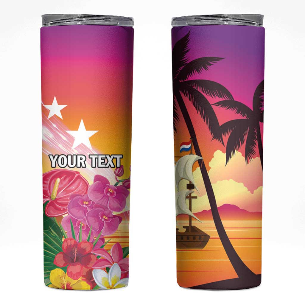 Curacao Football Custom Skinny Tumbler Come On La Familia Azul