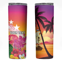 Curacao Football Custom Skinny Tumbler Come On La Familia Azul