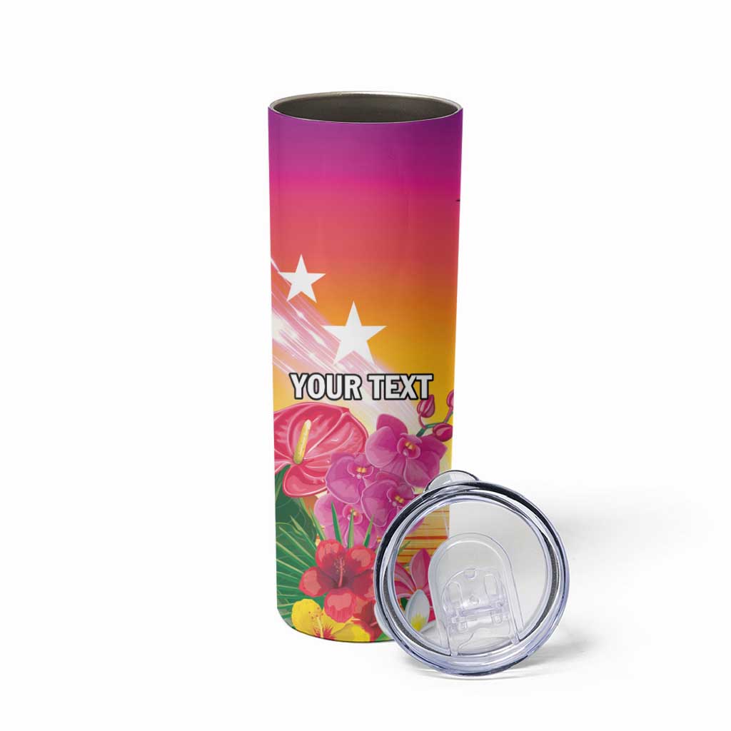 Curacao Football Custom Skinny Tumbler Come On La Familia Azul