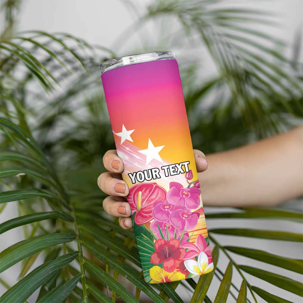 Curacao Football Custom Skinny Tumbler Come On La Familia Azul