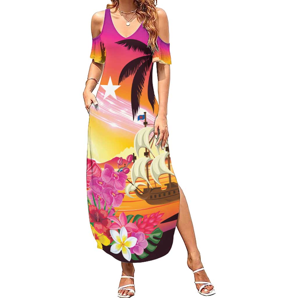 Curacao Football Custom Summer Maxi Dress Come On La Familia Azul