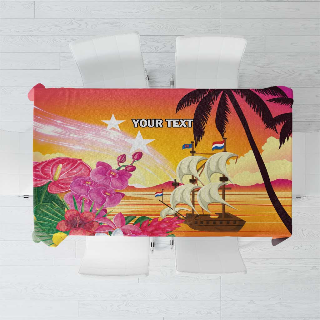 Curacao Football Custom Tablecloth Come On La Familia Azul