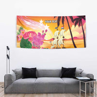Curacao Football Custom Tapestry Come On La Familia Azul