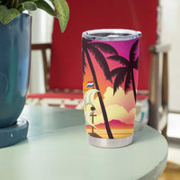 Curacao Football Custom Tumbler Cup Come On La Familia Azul