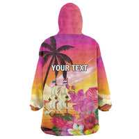 Curacao Football Custom Wearable Blanket Hoodie Come On La Familia Azul