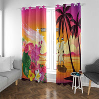 Curacao Football Custom Window Curtain Come On La Familia Azul