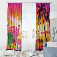 Curacao Football Custom Window Curtain Come On La Familia Azul