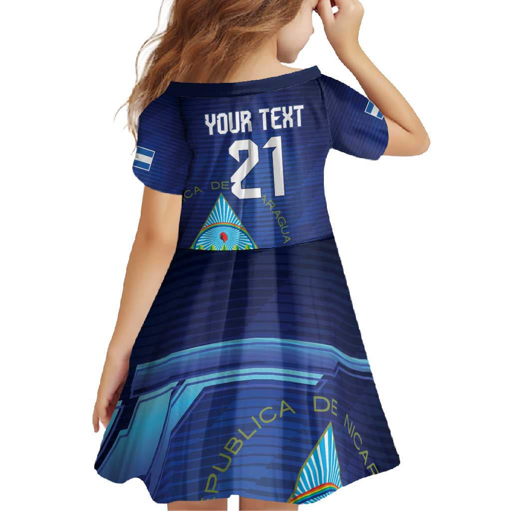 Nicaragua Football Custom Family Matching Long Sleeve Bodycon Dress and Hawaiian Shirt Come On Los Pinoleros