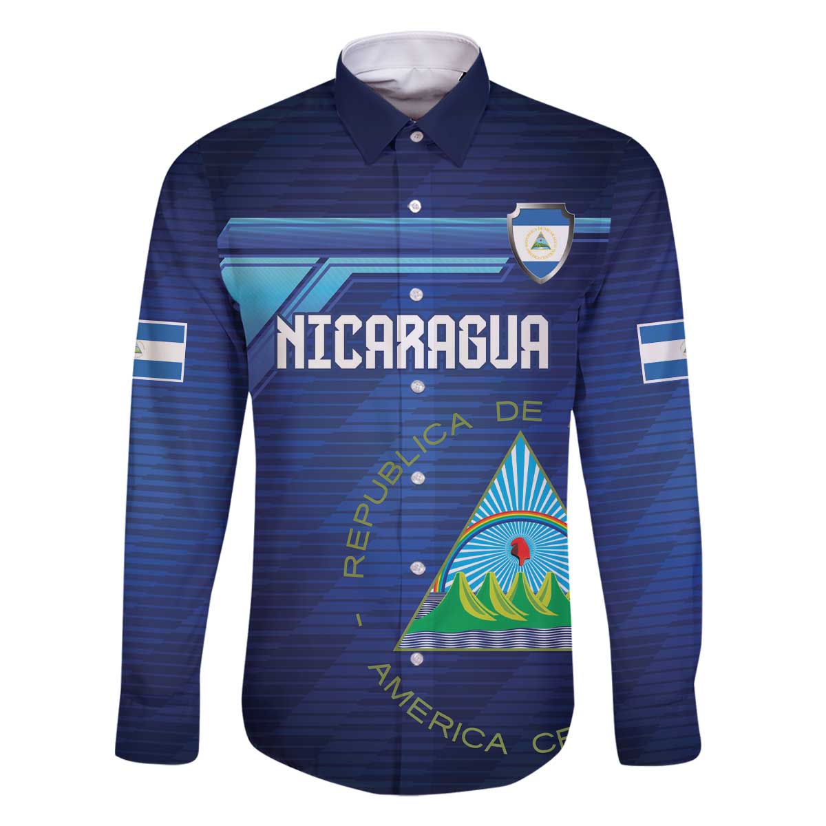 Nicaragua Football Custom Family Matching Off The Shoulder Long Sleeve Dress and Hawaiian Shirt Come On Los Pinoleros