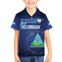 Nicaragua Football Custom Family Matching Off The Shoulder Long Sleeve Dress and Hawaiian Shirt Come On Los Pinoleros