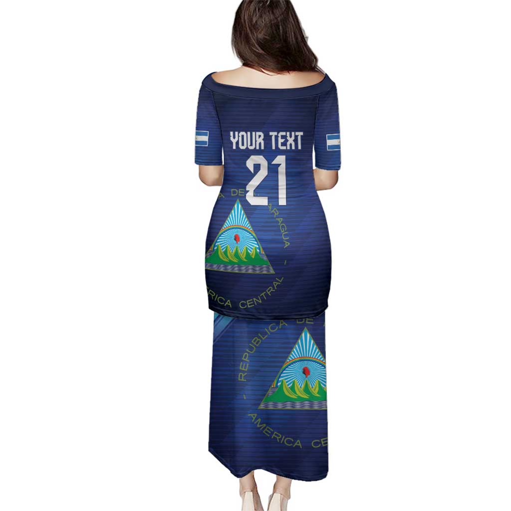 Nicaragua Football Custom Family Matching Puletasi and Hawaiian Shirt Come On Los Pinoleros