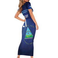 Nicaragua Football Custom Family Matching Short Sleeve Bodycon Dress and Hawaiian Shirt Come On Los Pinoleros