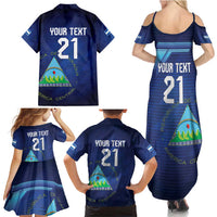 Nicaragua Football Custom Family Matching Summer Maxi Dress and Hawaiian Shirt Come On Los Pinoleros
