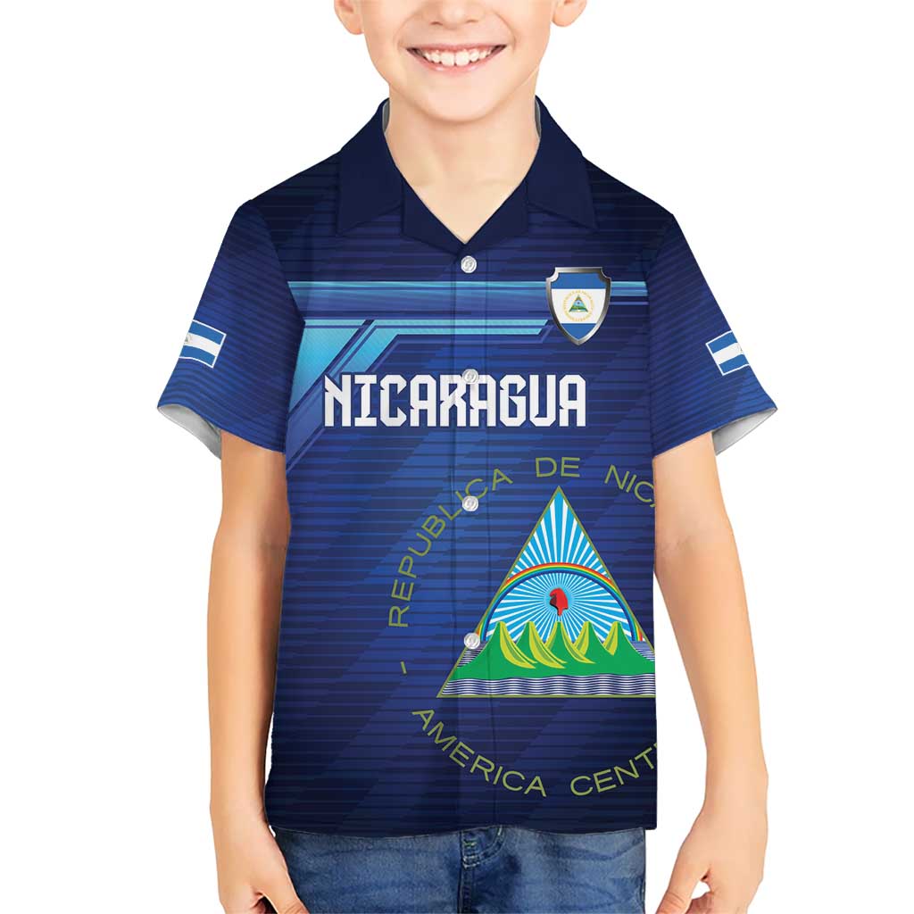 Nicaragua Football Custom Kid Hawaiian Shirt Come On Los Pinoleros