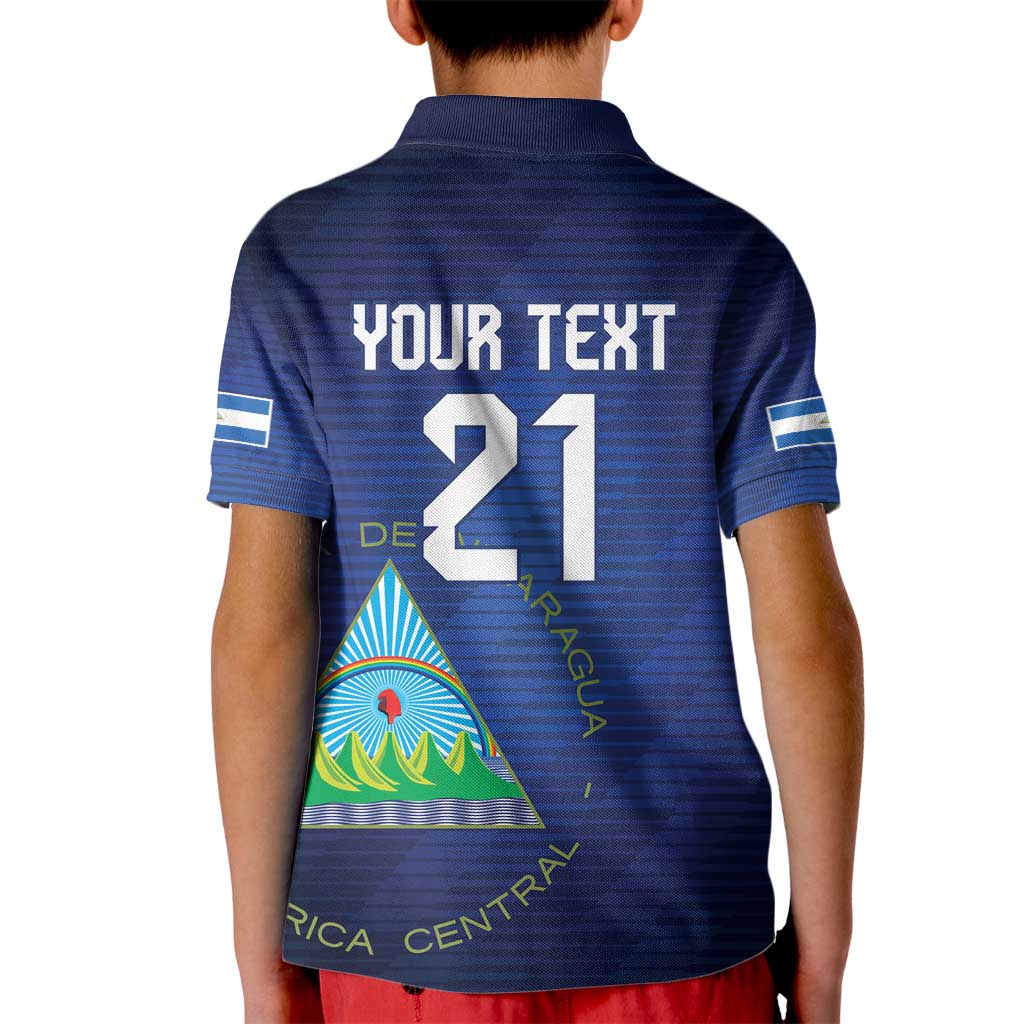 Nicaragua Football Custom Kid Polo Shirt Come On Los Pinoleros