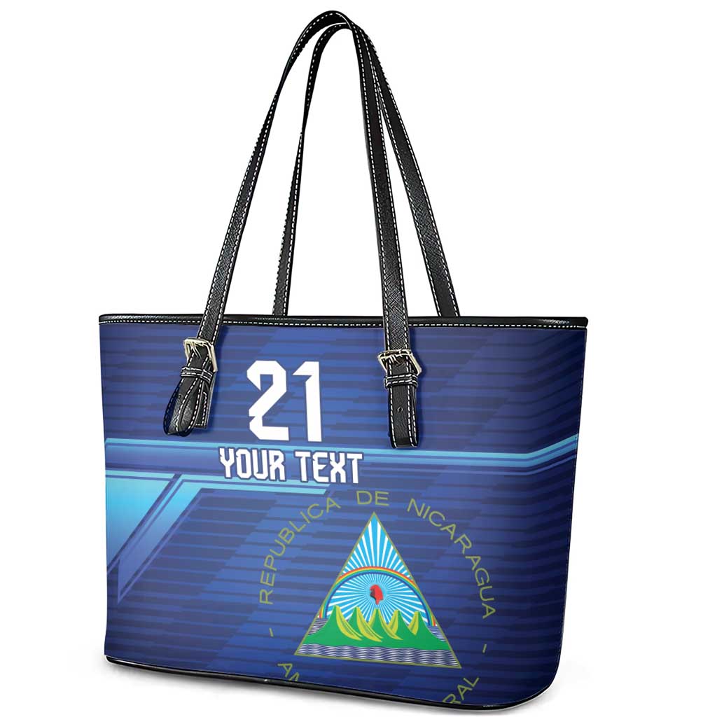 Nicaragua Football Custom Leather Tote Bag Come On Los Pinoleros