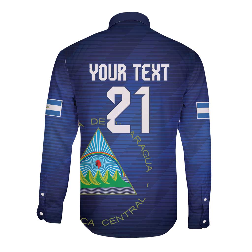 Nicaragua Football Custom Long Sleeve Button Shirt Come On Los Pinoleros