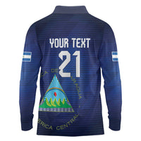 Nicaragua Football Custom Long Sleeve Polo Shirt Come On Los Pinoleros