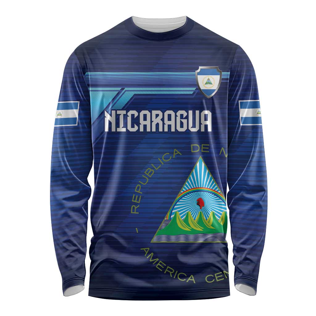 Nicaragua Football Custom Long Sleeve Shirt Come On Los Pinoleros