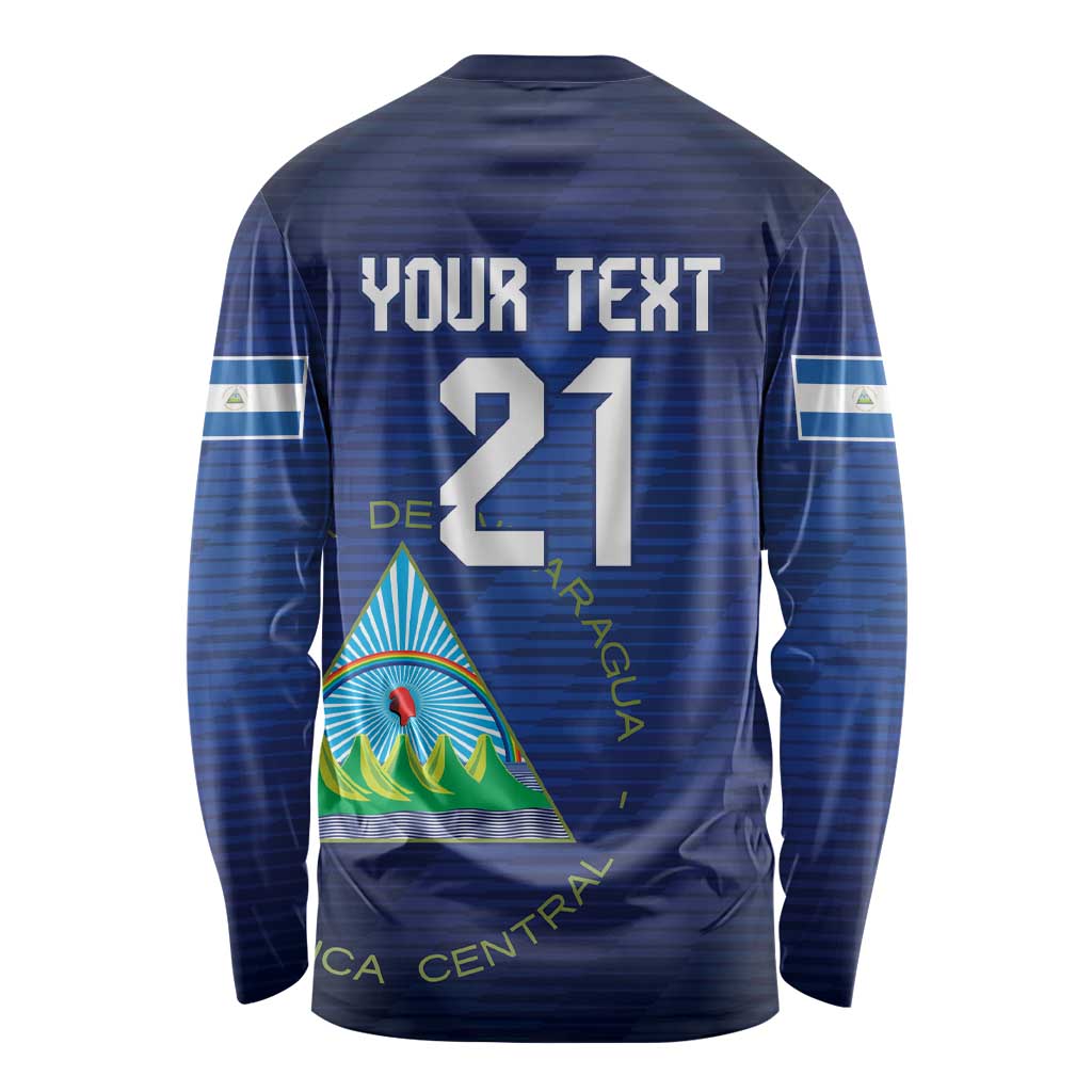 Nicaragua Football Custom Long Sleeve Shirt Come On Los Pinoleros