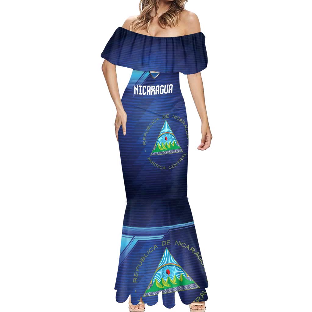 Nicaragua Football Custom Mermaid Dress Come On Los Pinoleros