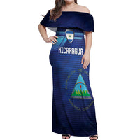 Nicaragua Football Custom Off Shoulder Maxi Dress Come On Los Pinoleros