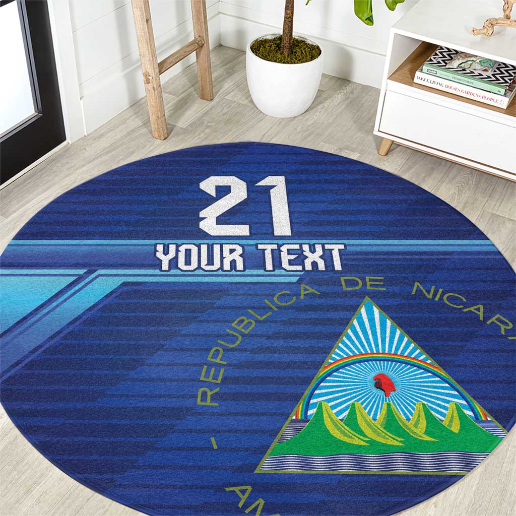 Nicaragua Football Custom Round Carpet Come On Los Pinoleros