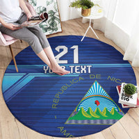 Nicaragua Football Custom Round Carpet Come On Los Pinoleros