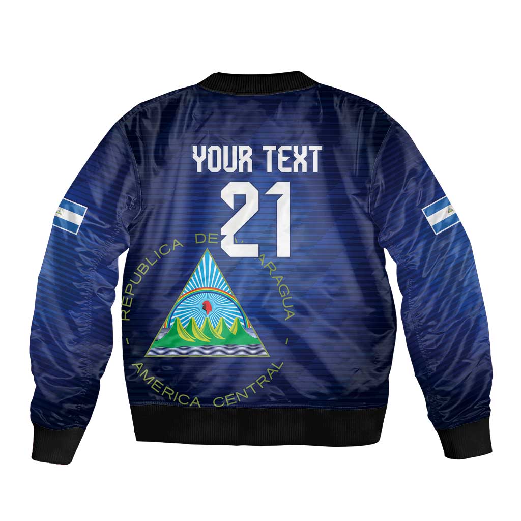 Nicaragua Football Custom Sleeve Zip Bomber Jacket Come On Los Pinoleros