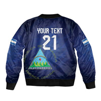 Nicaragua Football Custom Sleeve Zip Bomber Jacket Come On Los Pinoleros