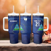Nicaragua Football Custom Tumbler With Handle Come On Los Pinoleros