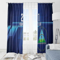 Nicaragua Football Custom Window Curtain Come On Los Pinoleros