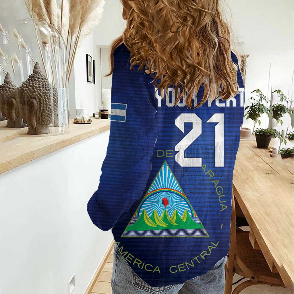 Nicaragua Football Custom Women Casual Shirt Come On Los Pinoleros